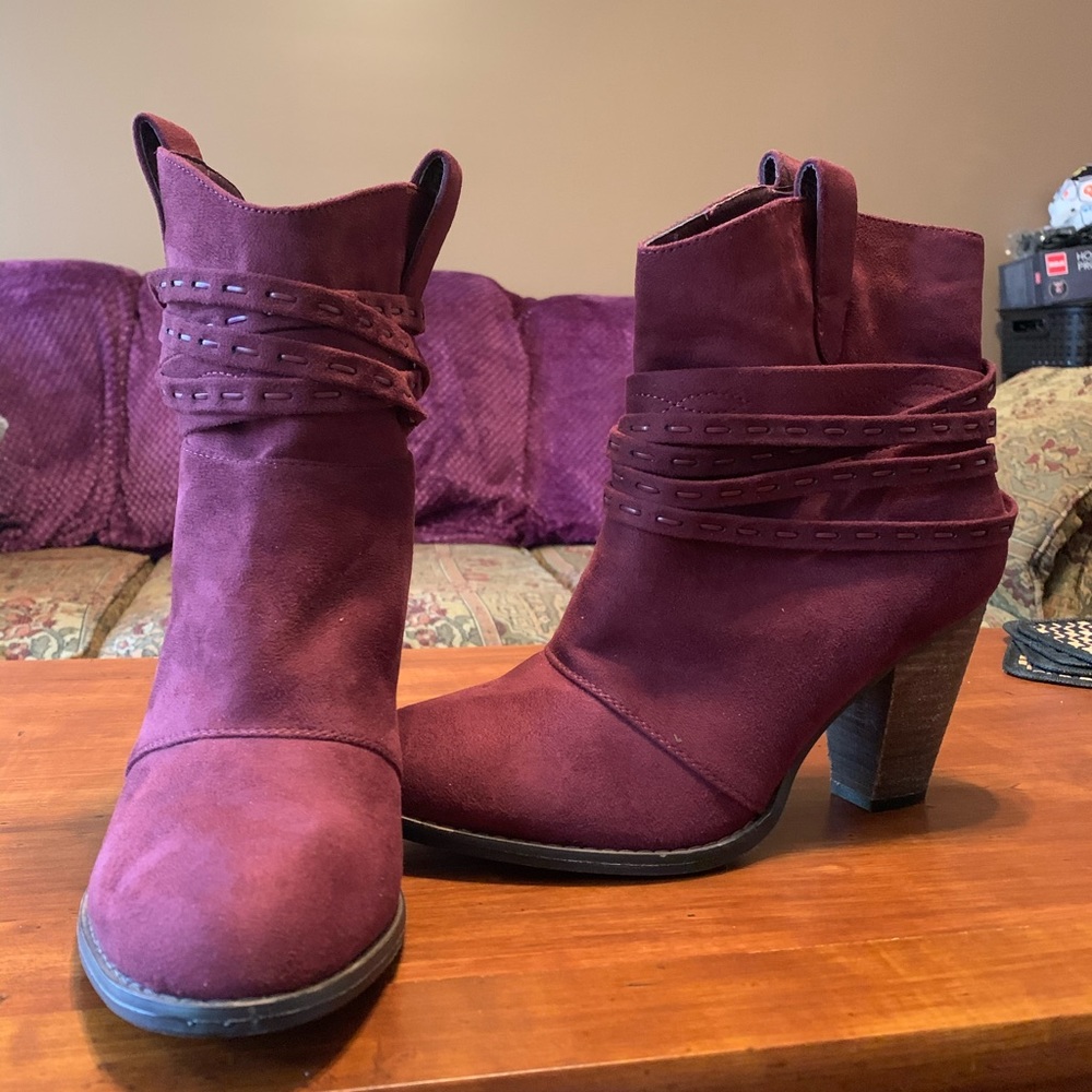 Burgundy Booties Size 11